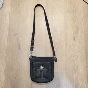 Coach Black Pebbled Leather Crossbody Classic Minimalist Hamilton Small Purse